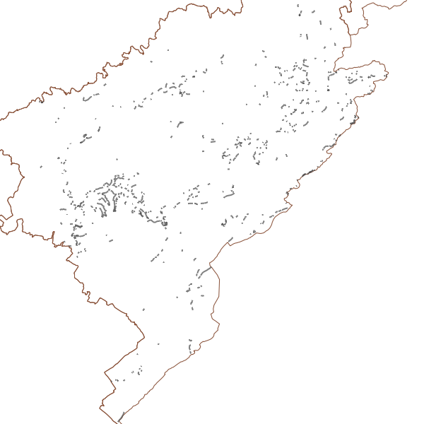 Mouvements de terrain de type éboulement hors Plan de Prévention des Risques Naturels du Doubs (linéaire)