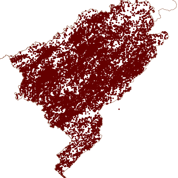 Mouvements de terrain de type effondrement hors Plan de Prévention des Risques Naturels du Doubs (ponctuel)