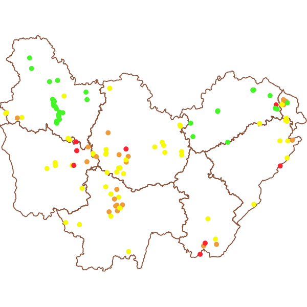 Localisation des barrages en Bourgogne-Franche-Comté