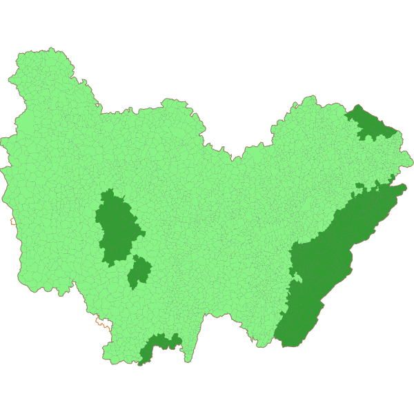 Communes classées en zone de montagne en Bourgogne-Franche-Comté